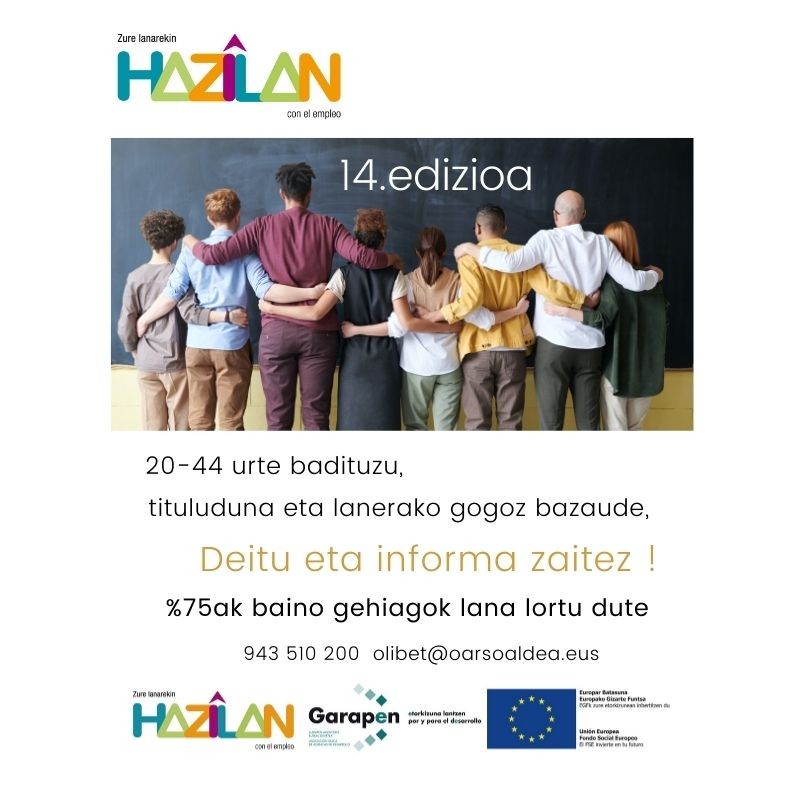 Irekita dago Hazilan 14 Oarsoaldea egitasmoan izena emateko epea